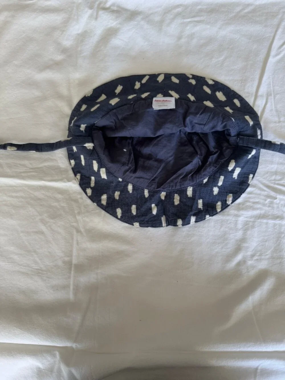 Hanna Andersson Soft Cotton Toddler Sunhat, Blue/White Print.